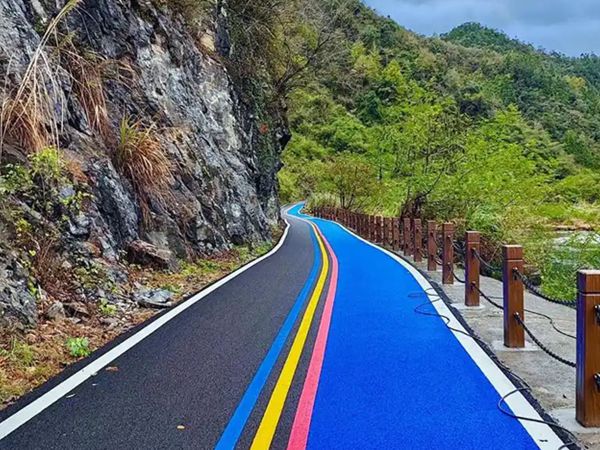 南湖彩色沥青道路